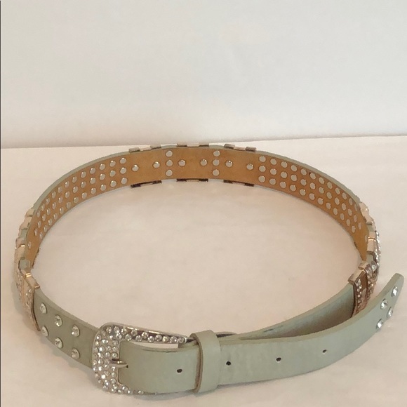 Vera Pelle Jeweled Leather Belt - Picture 2 of 8